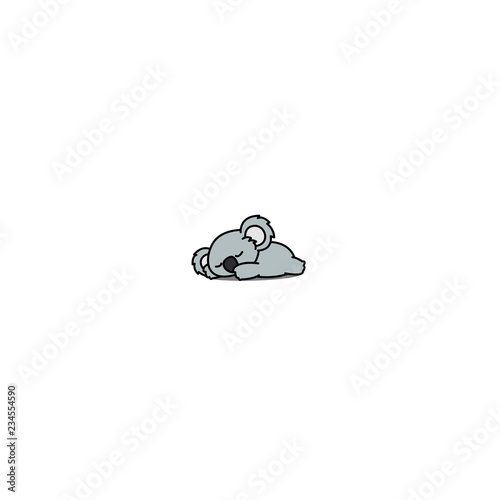 Lazy koala sleeping icon, vector illustration