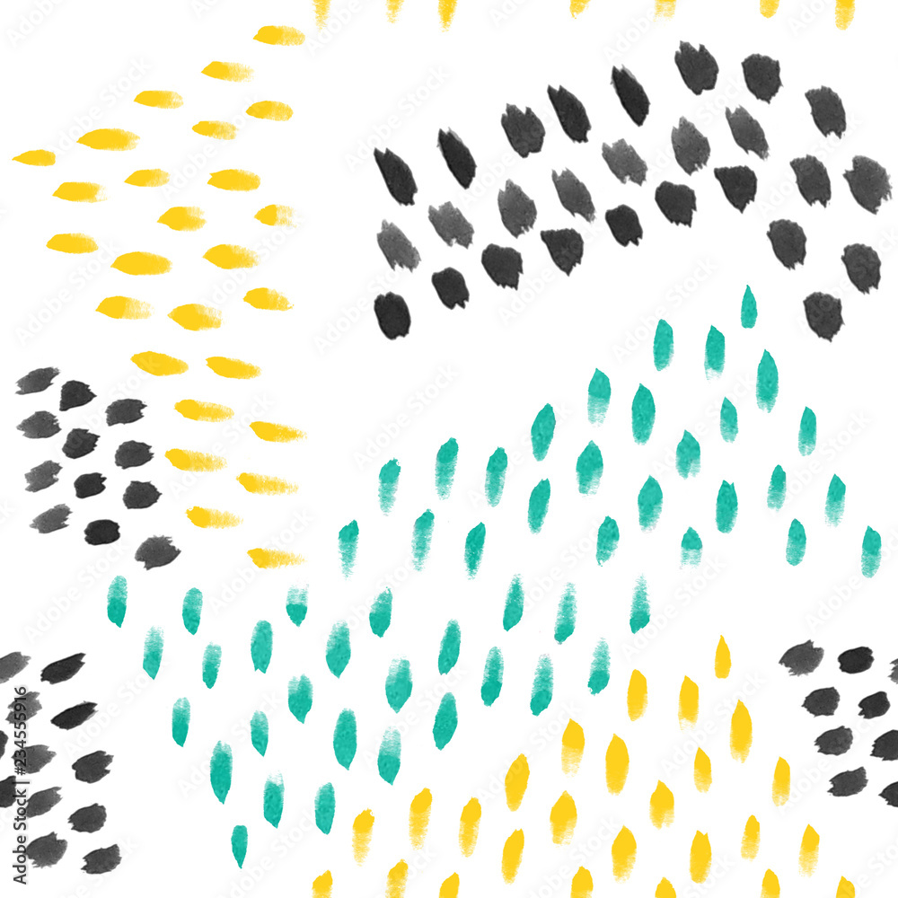 Repeating Abstract Brushstroke Watercolor & Ink Dots, green & yellow Repeating Abstract Brushstroke Watercolor & Ink Dots, green & yellow