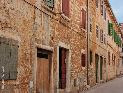 old traditional ruinous Houses Window Shutters 