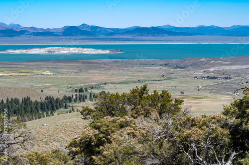 Perfect view of Mono Lake from the Parker Lake trail in June Lake California in the Eastern Sierra Nevada Mountains