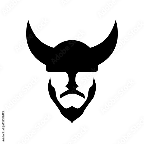 Viking in a horned helmet -...