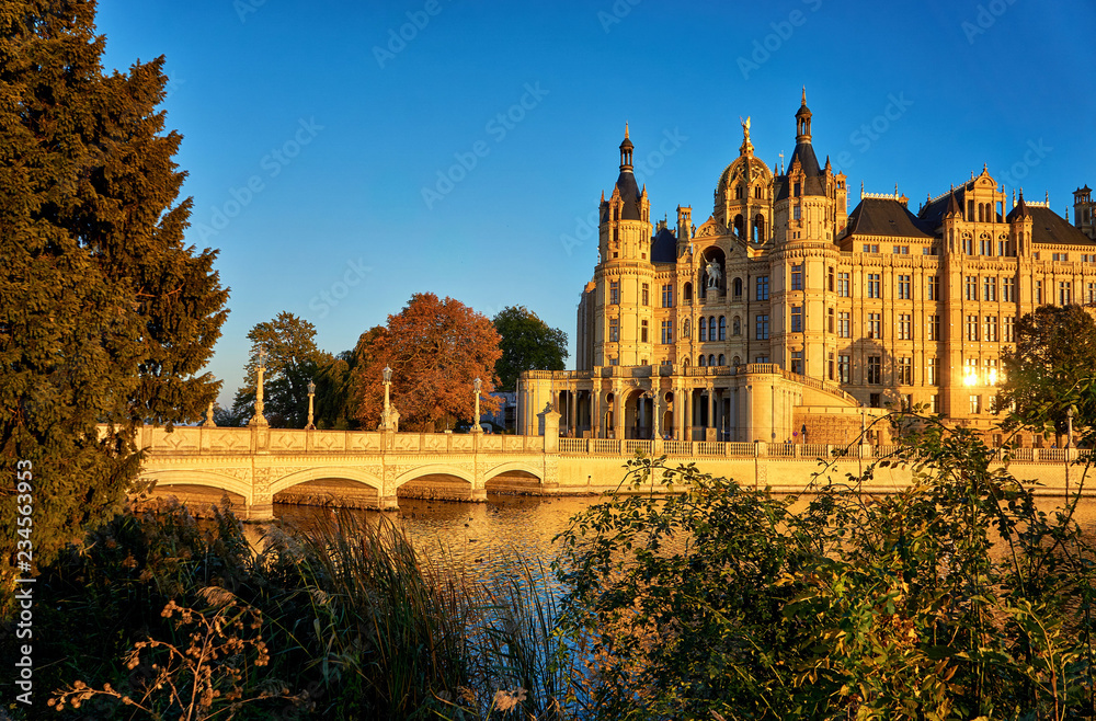 Schwerin castle in autumn. Germany