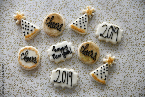 New Years themed cookies
