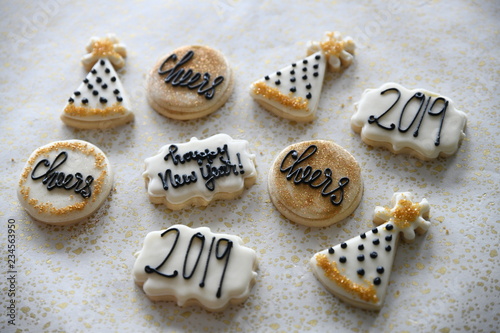 New Years themed cookies