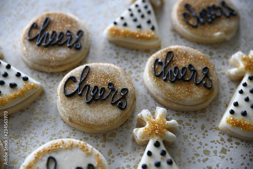 New Years themed cookies