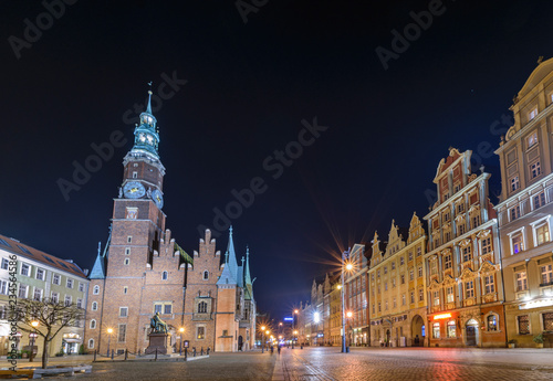 Wroclaw Old Town Hall at night