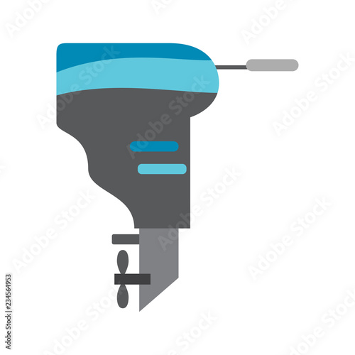Outboard boat motor icon. Boat engine. Vector illustration. EPS 10.