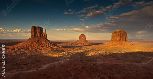 "Sunset Over Navajo Monuments"