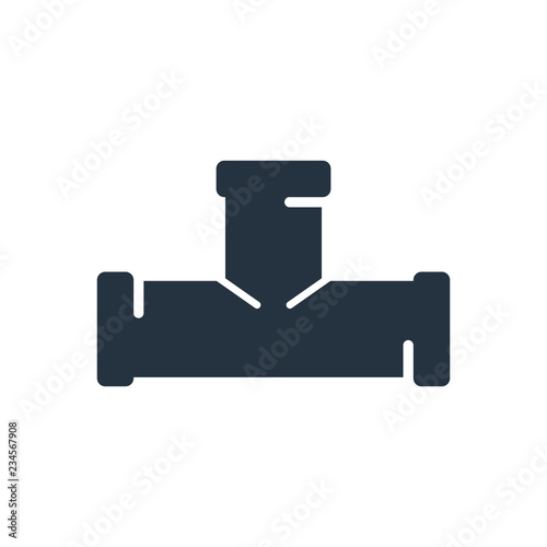 tee pipe isolated icon on white background, oil industry