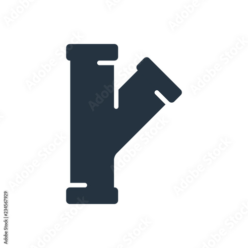 tee pipe isolated icon on white background, oil industry
