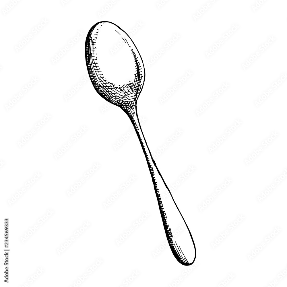 spoon sketch vector cutlery. isolated object spoon sketch vector cutlery. isolated object