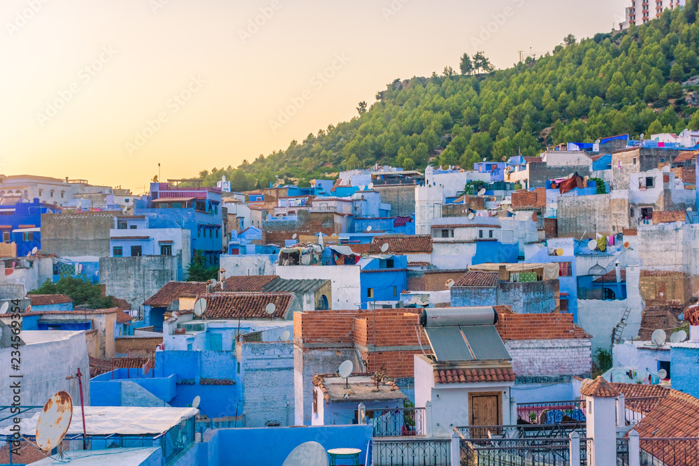 Fototapeta premium Cityscape of Chefchaouen, the blue city of Morocco