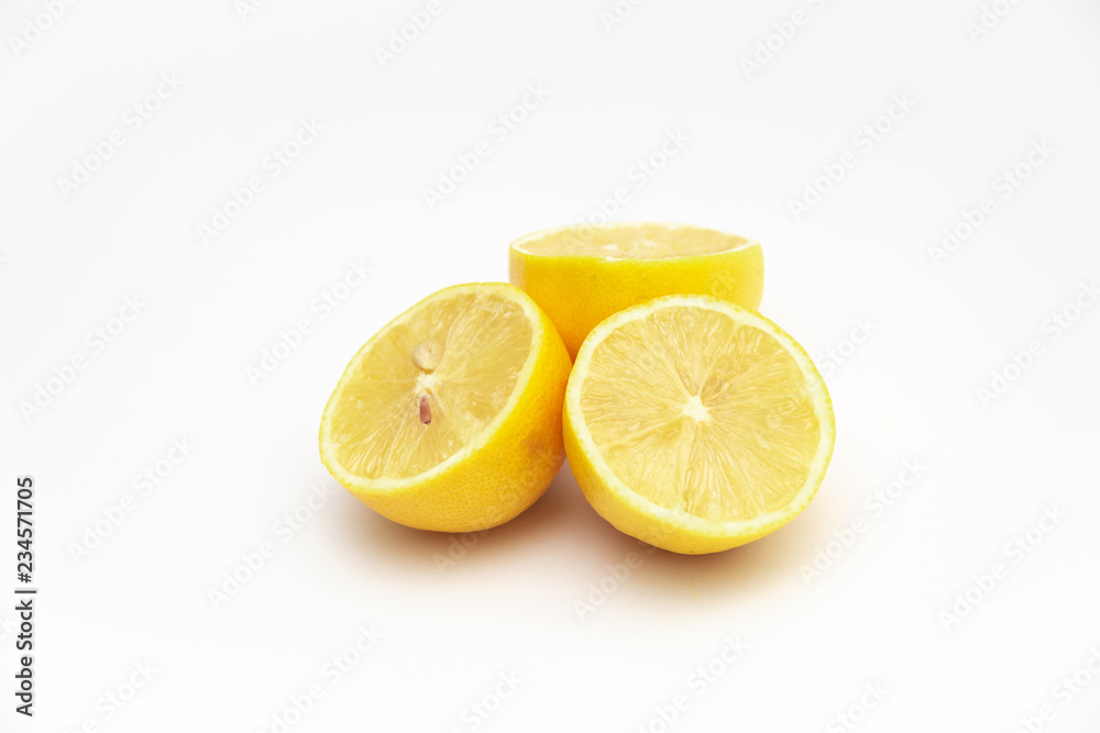 lemons on white background