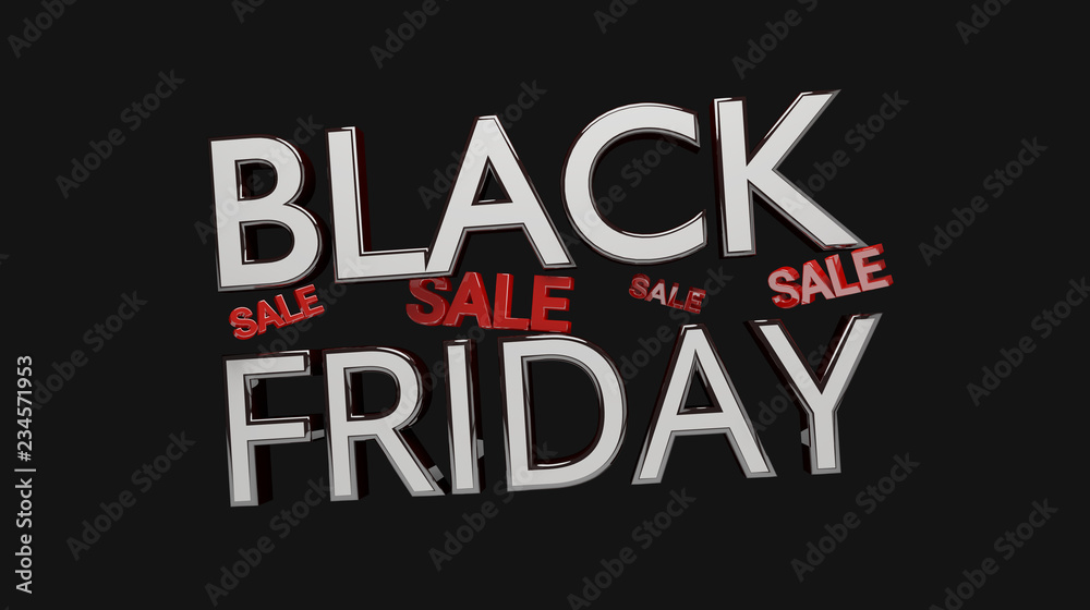 Fototapeta premium Black Friday bold letters 3d-illustration