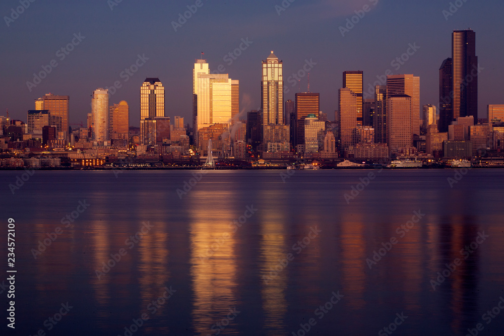 Fototapeta premium panoramę o zachodzie słońca