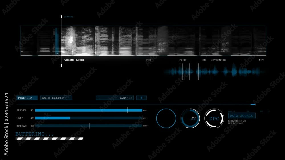 HUD sound interfaces with data load alpha channel HUD sound interfaces with data load alpha channel