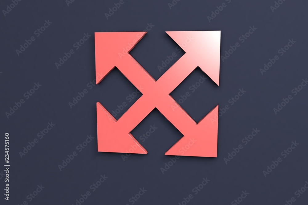 Obraz premium red 3D illustration and dark background