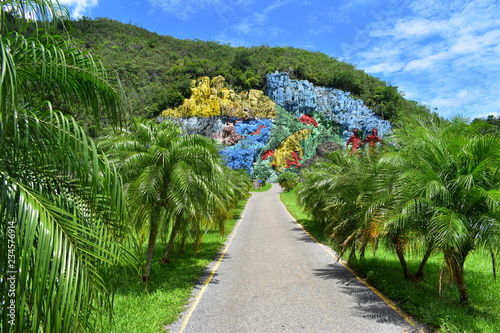 prehistoric mural in vinales cuba