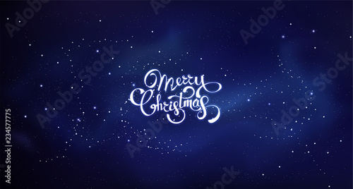 Merry Christmas greeting card. Vector colorful template