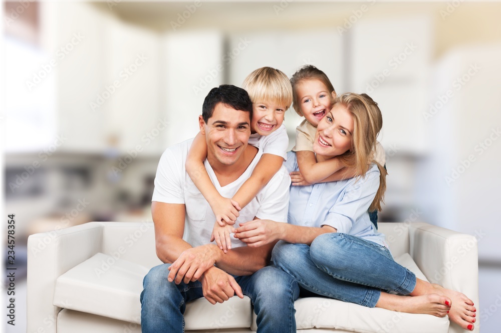 Beautiful smiling Lovely family indoors