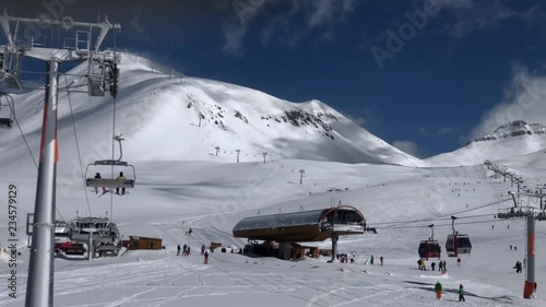 sunny day winter time gudauri ski resort panorama 4k georgia
 photo