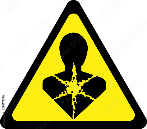 Warning sign with carcinogenic substances