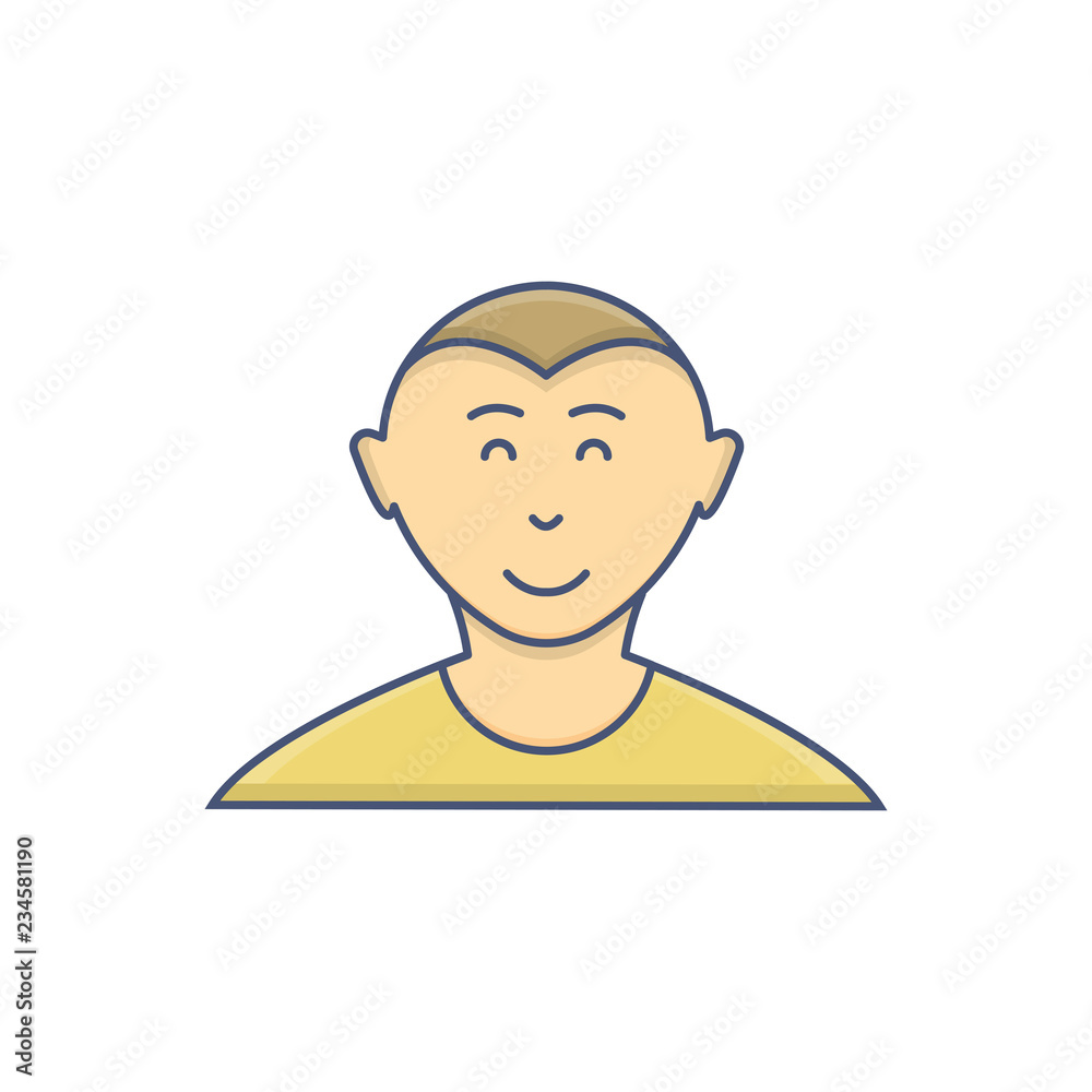 Male avatar profile flat icon isolated on white background Male avatar profile flat icon isolated on white background