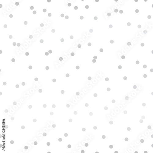 Silver confetti dots seamless pattern. Great for baby and nursery fabric, wal...