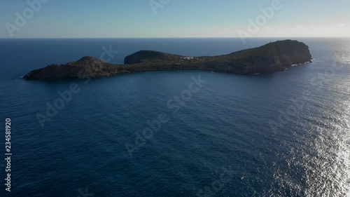 View of the island Illa de Tagomago from a bird's eye view. Ibiza and Balearic Islands in the Mediterranean Sea photo