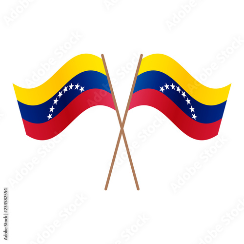 Symmetrical Crossed Venezuela flags