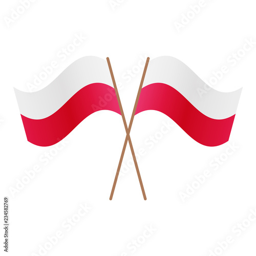 Symmetrical Crossed Poland flags photo
