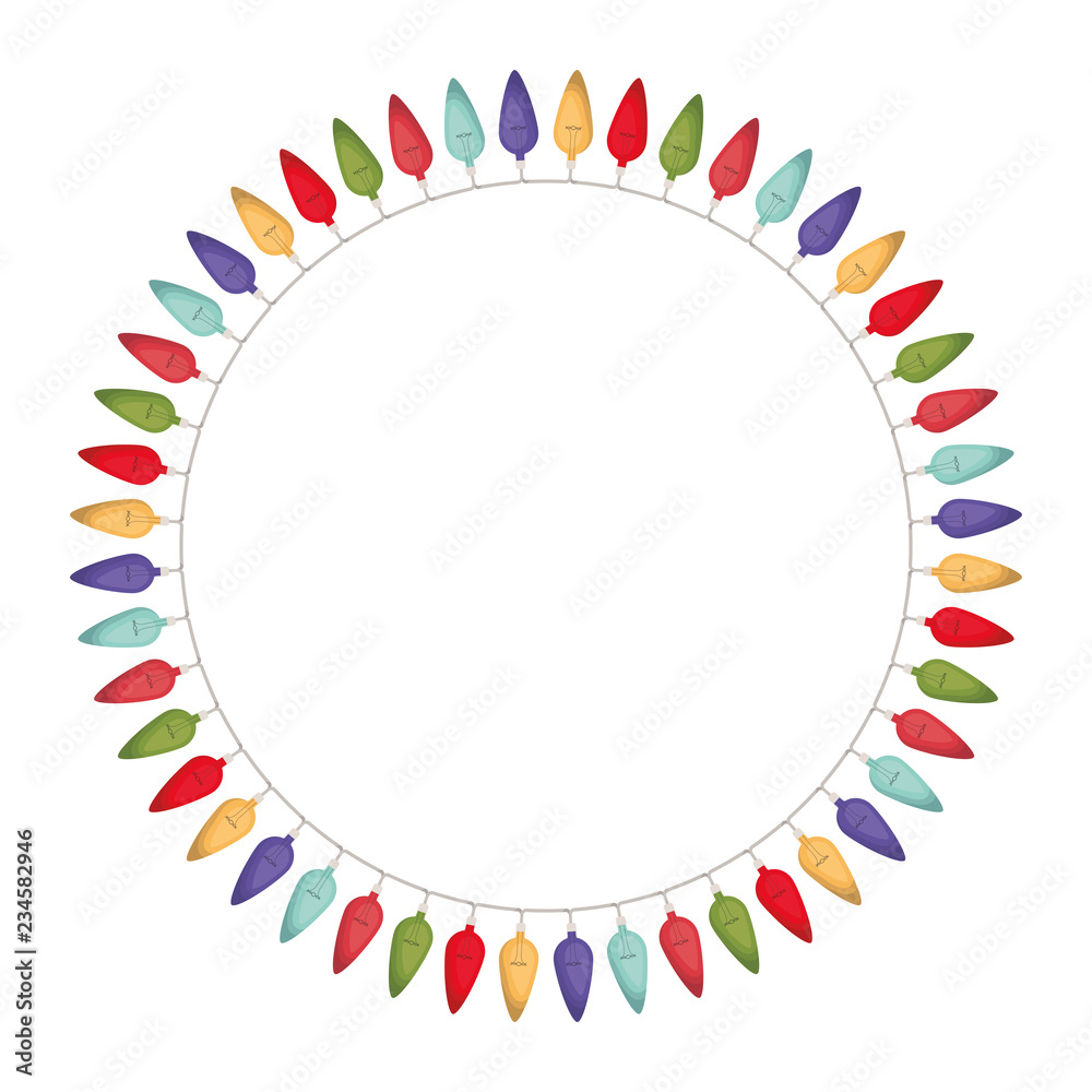 christmas lights in a circle isolated icon