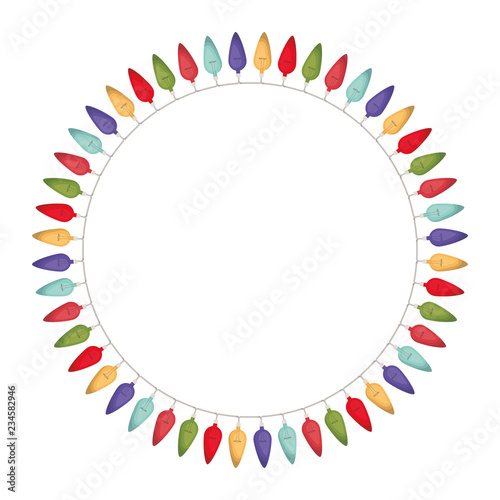 christmas lights in a circle isolated icon