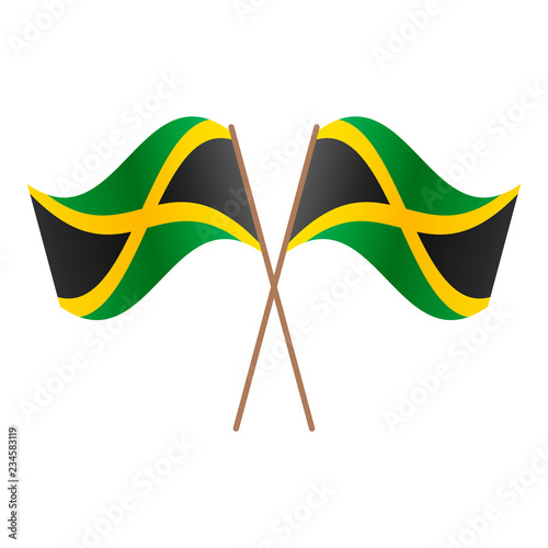 Symmetrical Crossed Jamaica flags