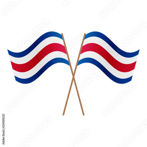 Symmetrical Crossed Costa Rica flags