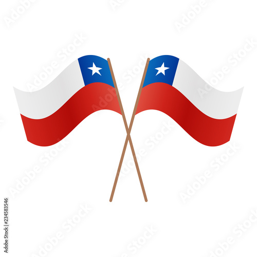 Symmetrical Crossed Chile flags