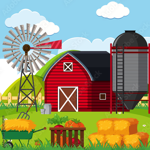 A Farm landscape scene