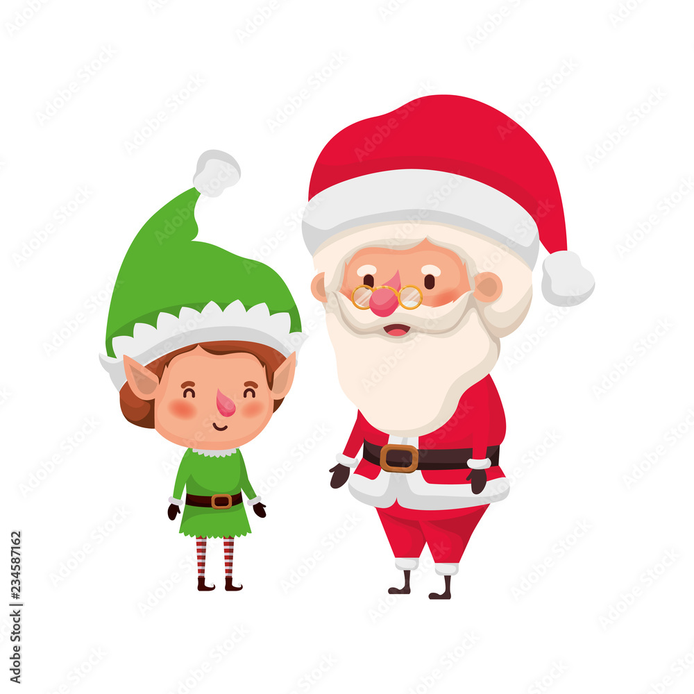 santa claus with elf moving avatar character