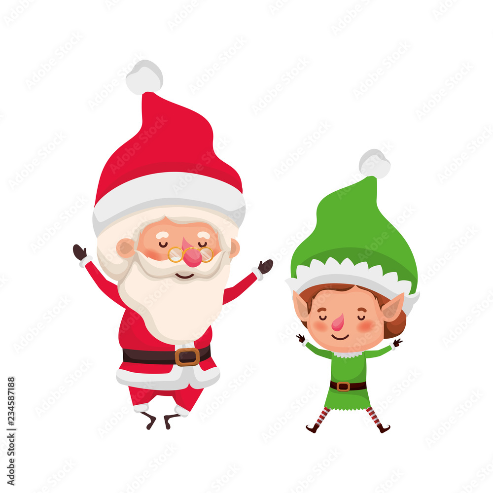 santa claus with elf moving avatar character