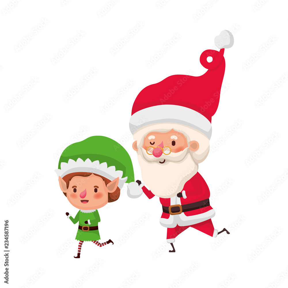 santa claus with elf moving avatar character santa claus with elf moving avatar character