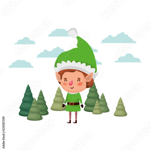 elf moving with christmas trees avatar character