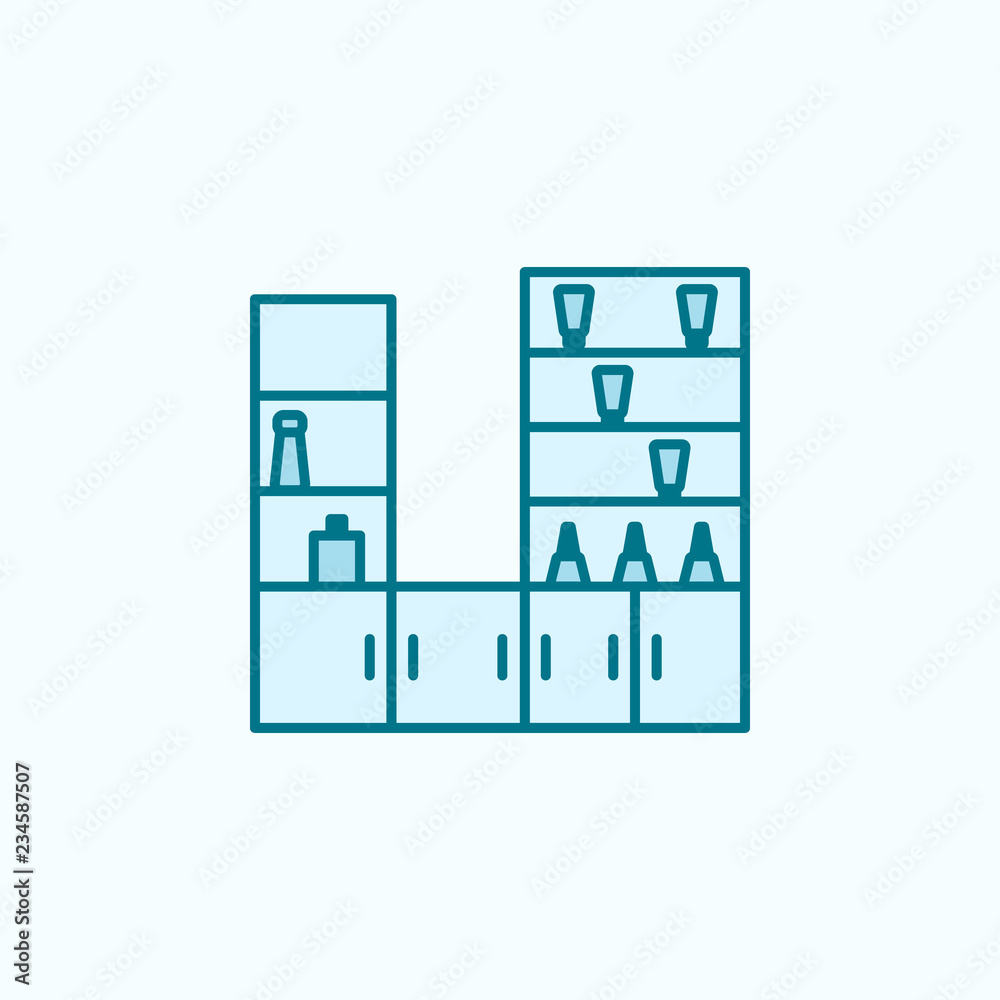 department of cosmetics 2 colored line icon. Simple colored element illustration. department of cosmetics outline symbol design from shopping mall set department of cosmetics 2 colored line icon. Simple colored element illustration. department of cosmetics outline symbol design from shopping mall set