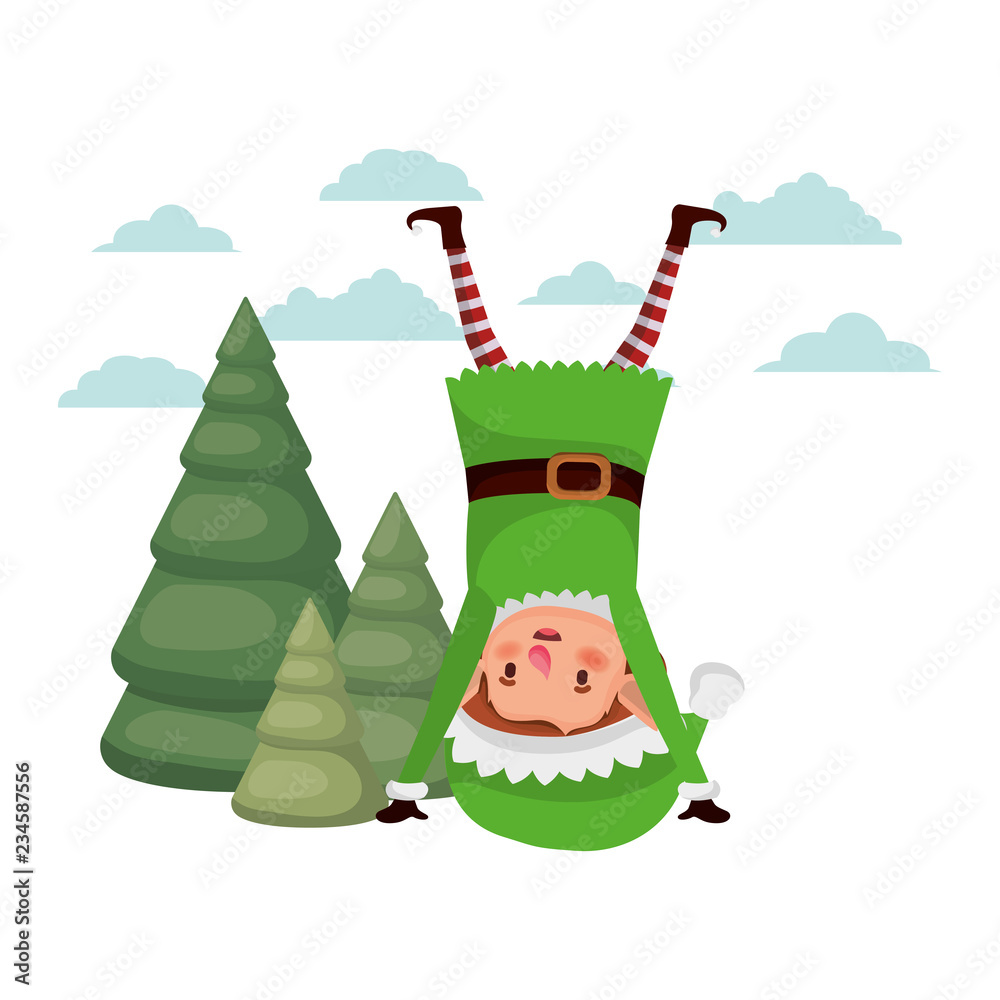 elf moving with christmas trees avatar character elf moving with christmas trees avatar character