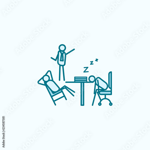 boss scolds for laziness outline icon © rashadaliyev