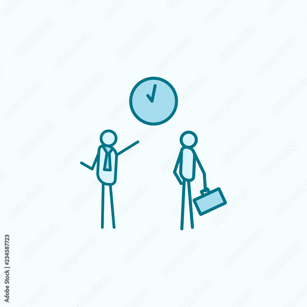 be late for work outline icon be late for work outline icon