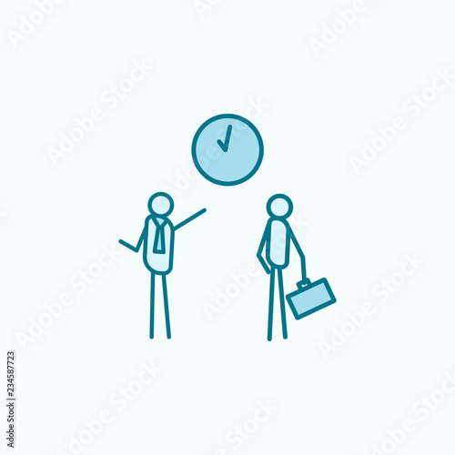 be late for work outline icon