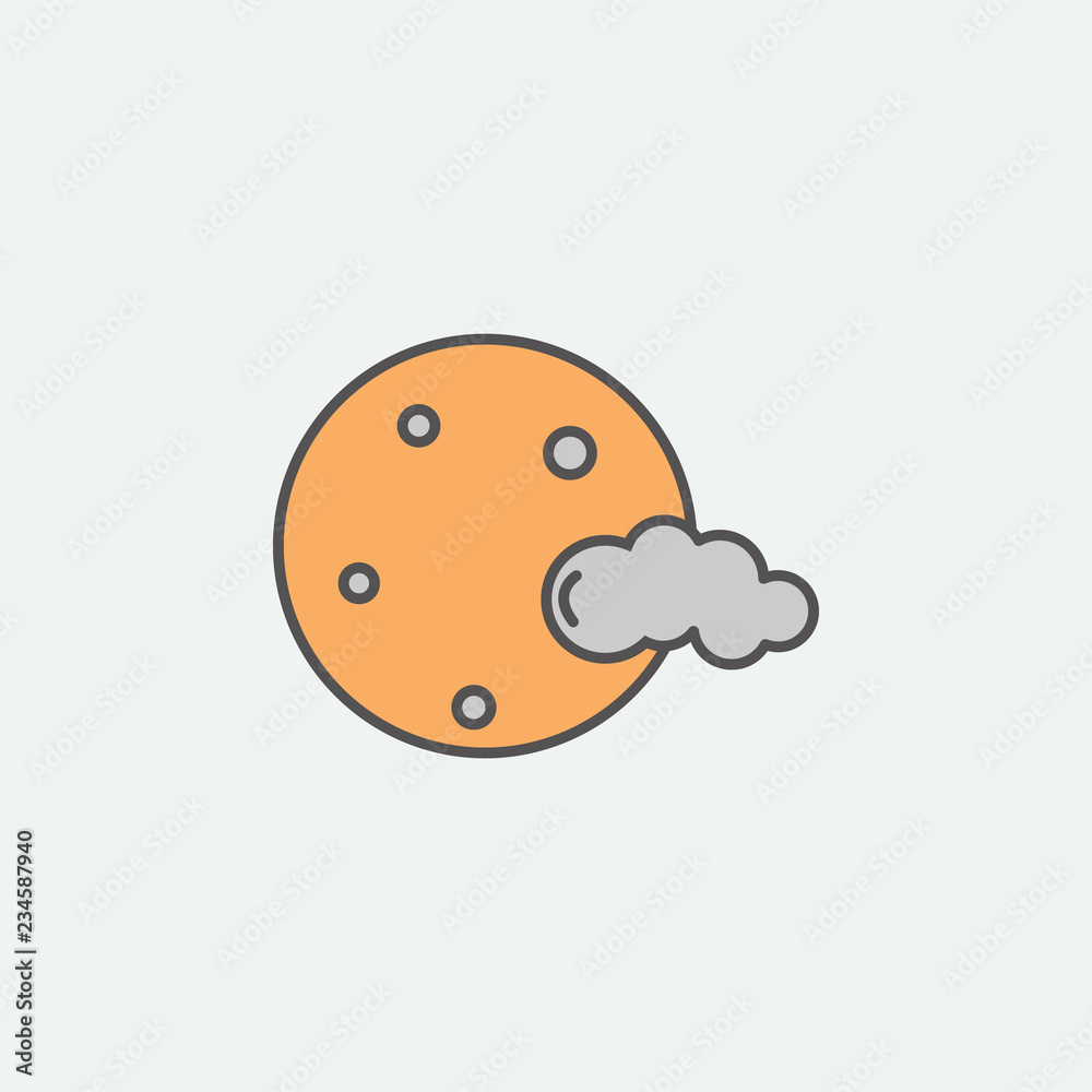 Halloween moon night colored icon. One of the Halloween collection icons for websites, web design, mobile app