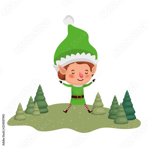 elf moving with christmas trees avatar character