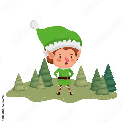 elf moving with christmas trees avatar character