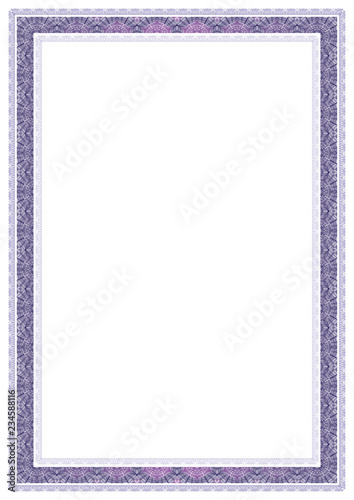 Vector frame for diploma or certificate. Template. Vector illustration.